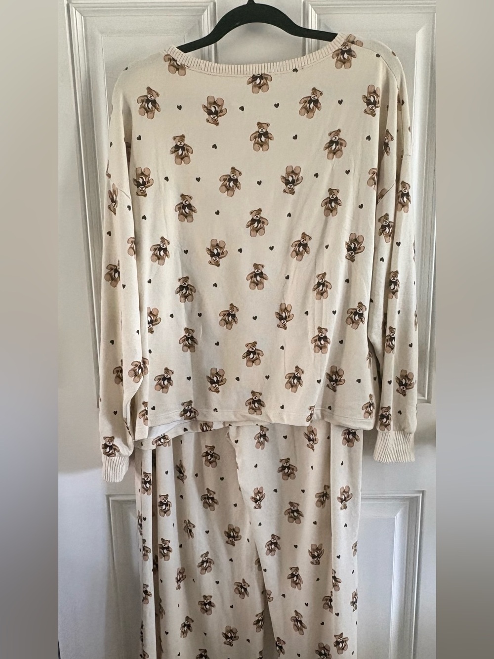 American Eagle AE Lounge Teddy Bear Pajama Set Women’s XL Cream Cozy - Picture 5 of 6